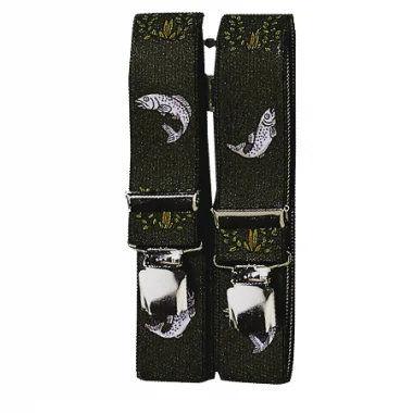 Sofort Bestellen Clip-Hosenträger "Forelle" Unisex (Oliv)