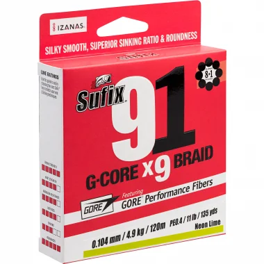 Sufix Geflechtschnur 91 Braid (Neon Chartreuse, 150 m) Direktkauf