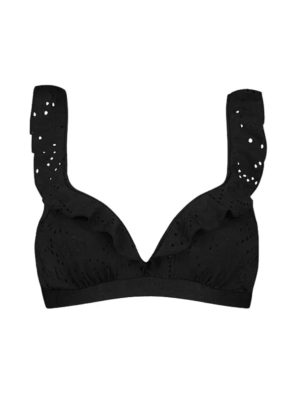 BEACHLIFEDamen Bikinioberteil Black Embroidery Garantierte Lieferung