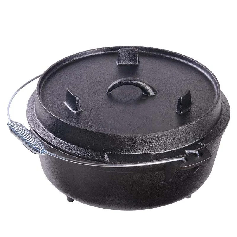 Heißes Angebot ARTS-Nature Dutch Oven 20cm BBQ Gusseiserner Feuertopf mit Füßen