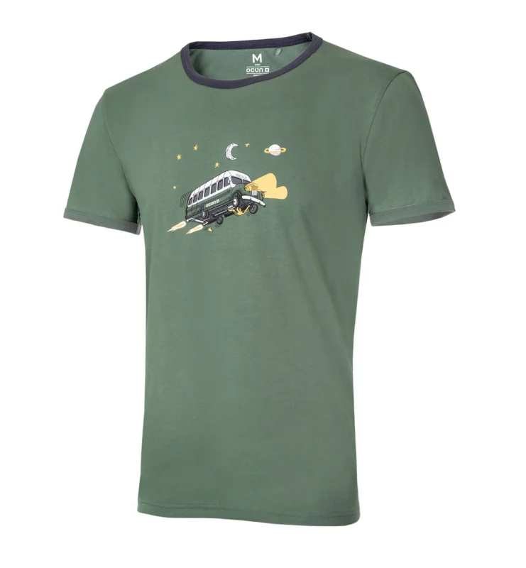 Sonderangebot Ocun Classic T Organic Rainbow Magic Bus Herren T-Shirt green duck