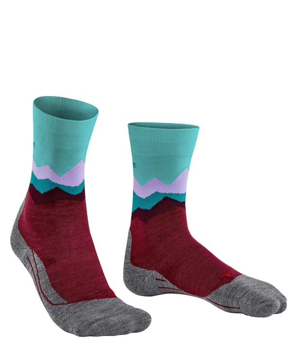 FALKE TK2 Explore Crest Damen Trekkingsocken Wandersocken cranberry Neu Im Sortiment