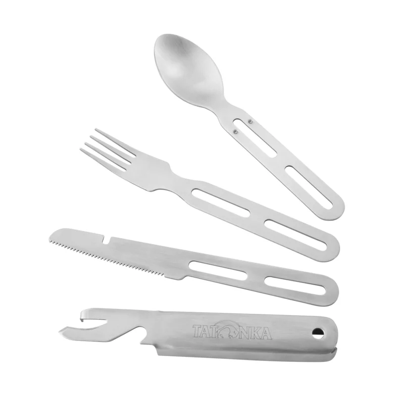 Tatonka Cutlery Set II Edelstahl Campingbesteck mit Dosenöffner Schneller Versand