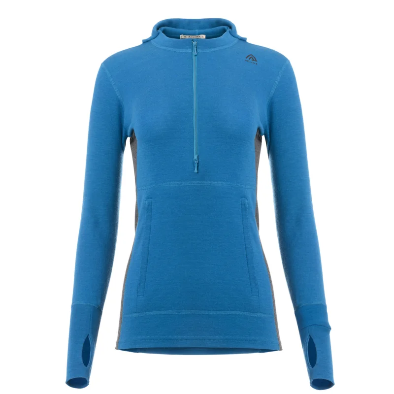 Direkt Vom Hersteller Aclima WarmWool Hoodsweater 1/4 Zip Damen Merino Unterwäsche corsair-marengo