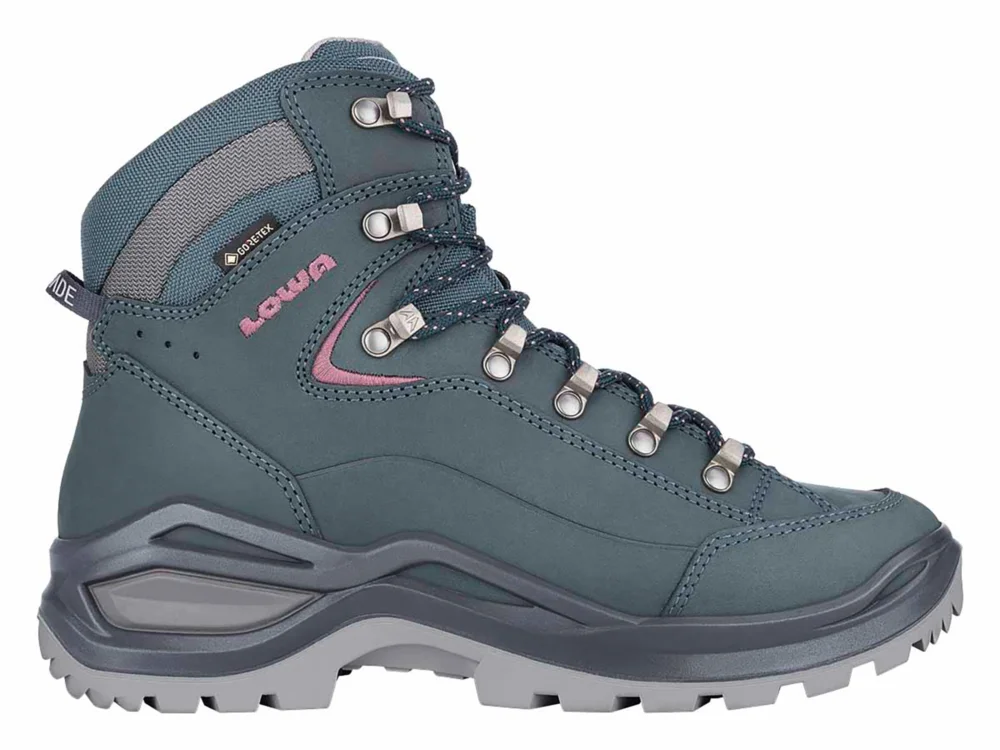 Lowa Renegade Evo GTX MID Damen Wanderschuhe stahlblau-alt rosa Bestpreis