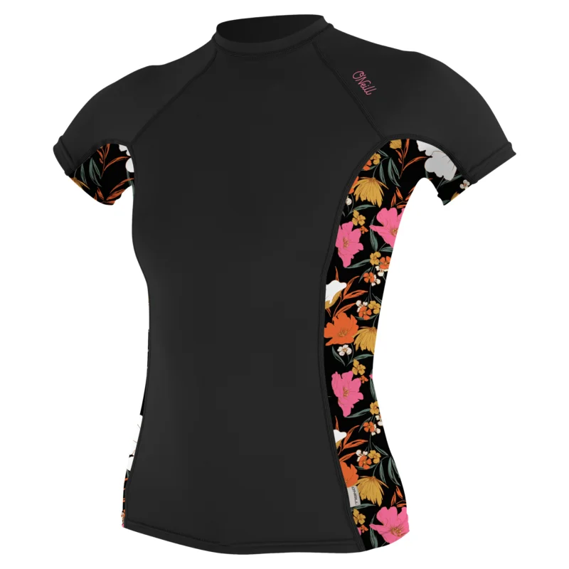 ONeill Side Print Shortsleeve Damen Rashguard black-flowers Highlight