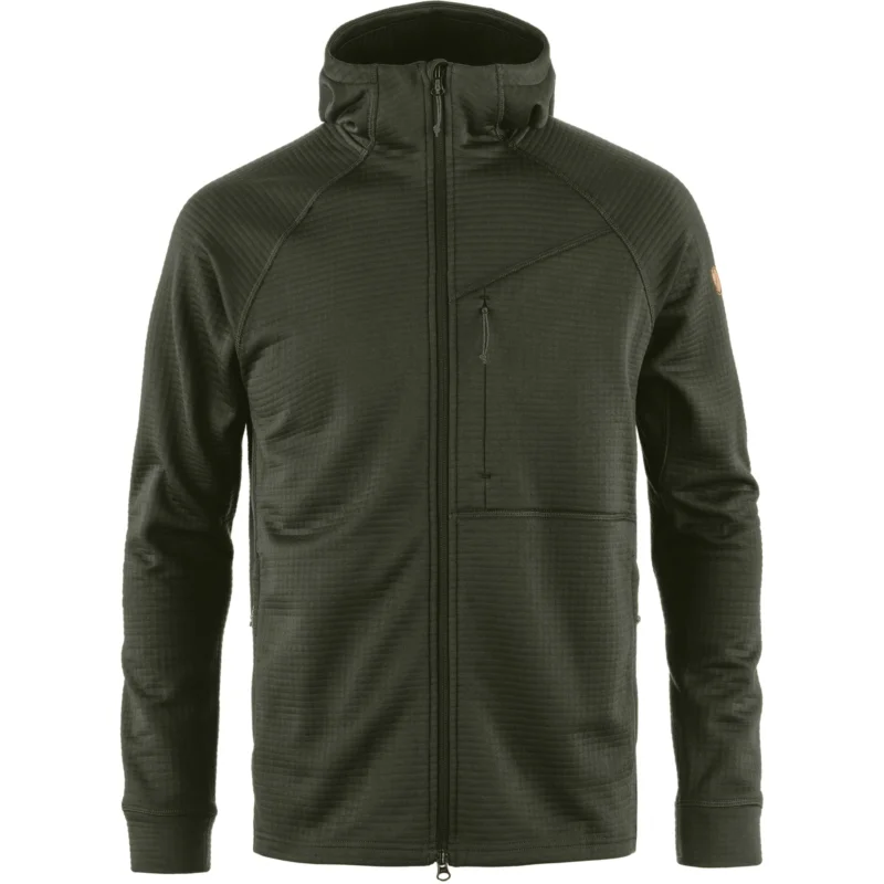 Beliebt Fjällräven Abisko Grid Fleece Hoodie Herren Fleecejacke deep forest