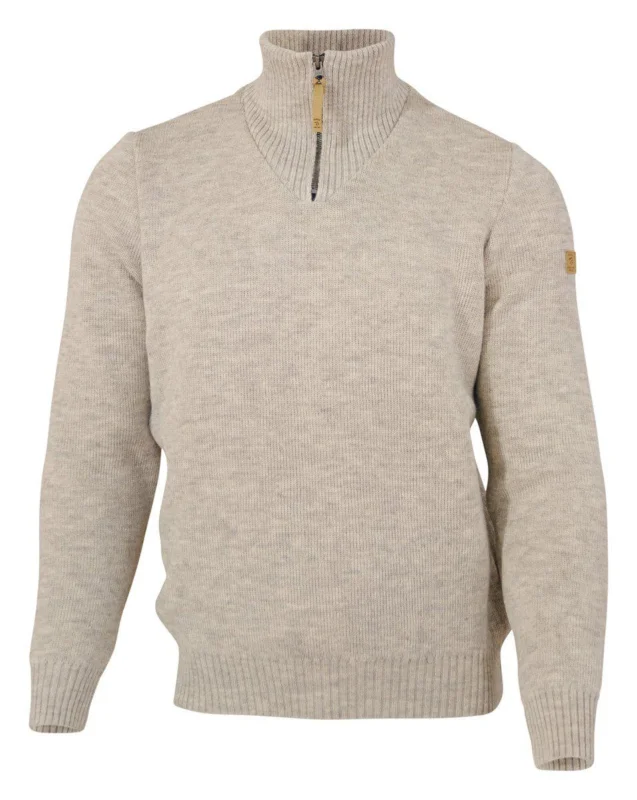 Ivanhoe Elm Herren 1/4 Zip Wollpullover Strickpullover birch Top-Angebot