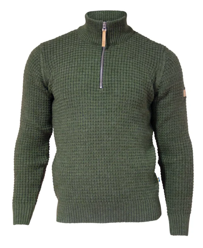Ivanhoe Moritz Half Zip Herren Wollpullover Strickpullover loden green Günstig