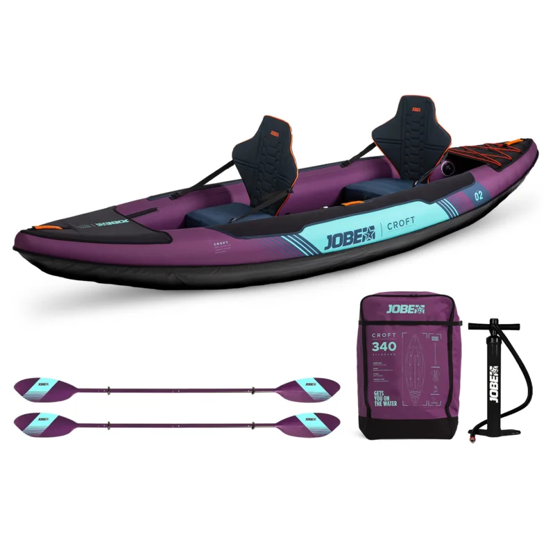Schnäppchen Jobe Croft Inflatable Kayak Package Luftkajak Set sunset purple