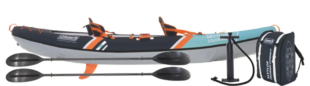 Coleman Sevylor Colorado Kit 2 Personen Luftboot aufblasbares Kajak Set mit Paddeln Bestpreis