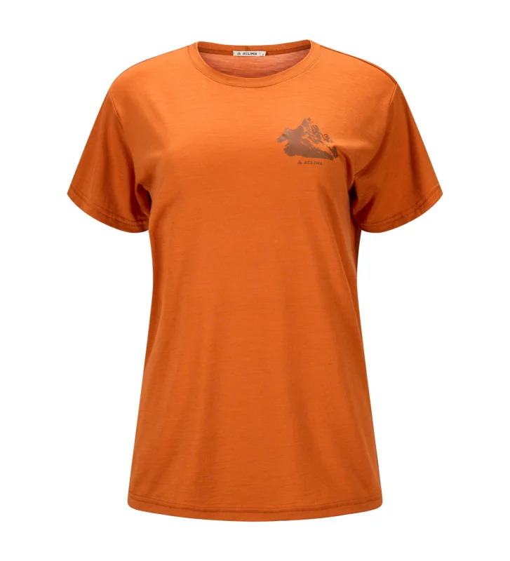 Aclima LightWool 140 Classic Tee Mountain Damen T-Shirt Kurzarmshirt apricot orange Preisreduziert