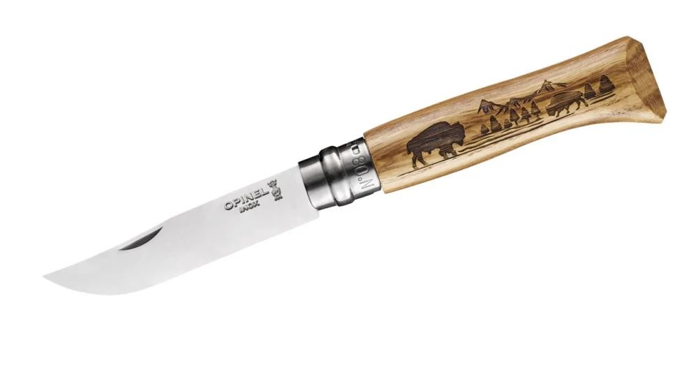 Günstig Opinel No 08 Animalia America Bison Motiv Taschenmesser Klappmesser