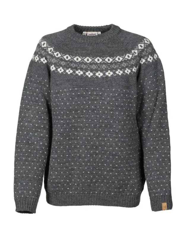 Günstig Ivanhoe Sire Crew Neck Damen Wollpullover Strickpullover grey