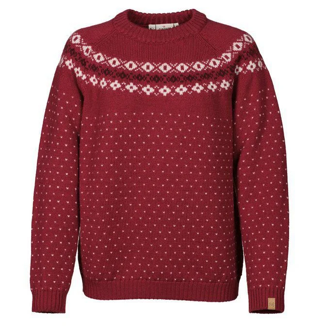 Preisreduziert Ivanhoe Sire Crew Neck Damen Wollpullover Strickpullover deep red