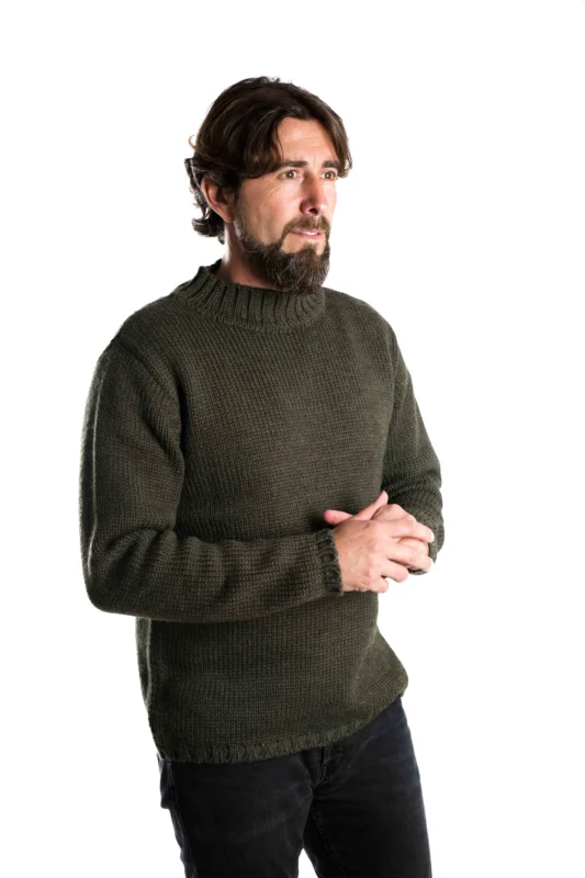 Fuza Wool Poul Sweater Herren Strickpullover Wollpullover olive Billig