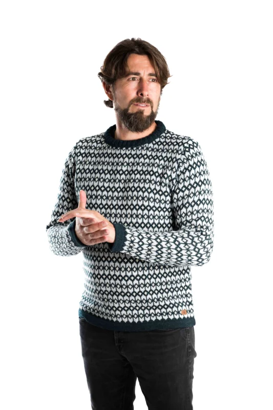 Fuza Wool Ymer Sweater Herren Strickpullover Wollpullover indigo Schneller Versand