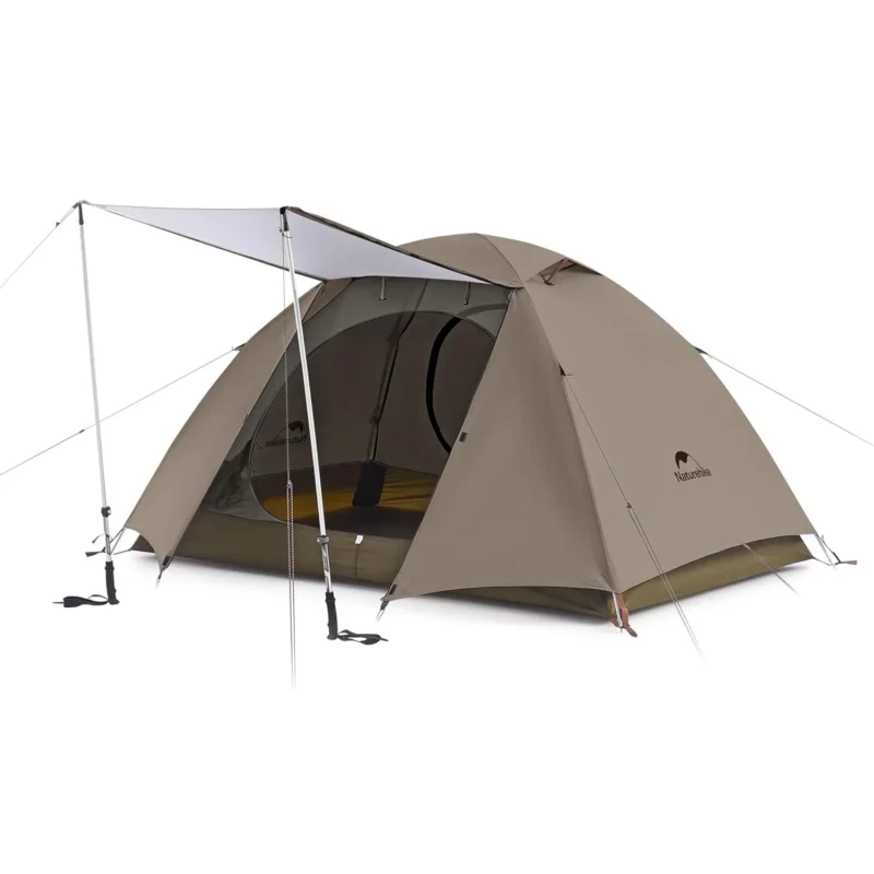 Rabatt Naturehike Cloud River 3 Trekkingzelt leicht 3 Personen kompakt braun