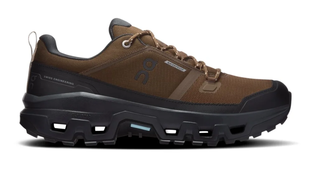 On Cloudrock Low WP Herren Wanderschuhe earth-black Markenware