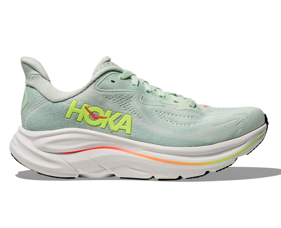 Hoka Clifton 10 Damen Laufschuhe Sportschuhe sea glass-neon flame Markenware
