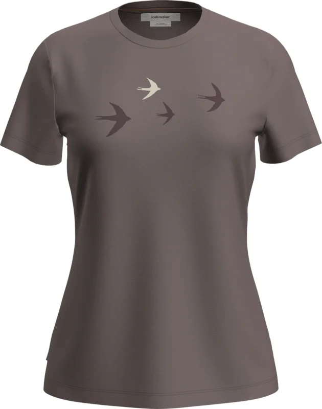 Icebreaker Merino 150 Tech Lite Shortsleeve Tee Bird T-Shirt Damen porcini Preis Gesenkt