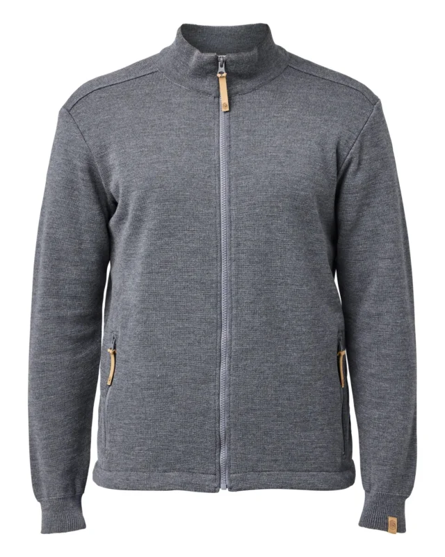 Preis Gesenkt Ivanhoe Helmer full zip Herren Strickjacke grey