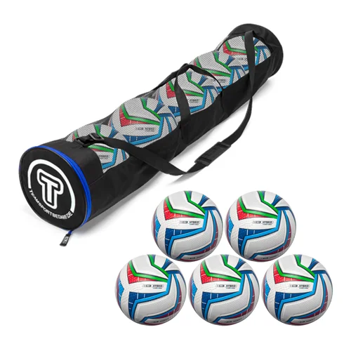 Markenware Set da 5 palloni - Pallone da allenamento T-PRO Hybrid (World Motion) (misura 5) - incl. borsa a tubo