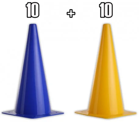 20x Pionnen 38 cm - 10 geel + 10 blauw voor Paardensport Schnäppchen