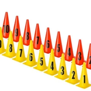 10 kegels met cijfers - pionnen genummerd 1-10 Echt
