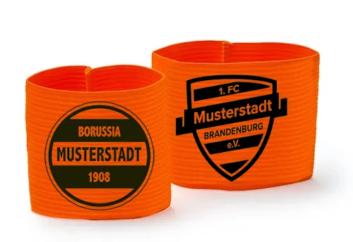 Aanvoerdersband oranje - met opdruk naar wens Nur Für Kurze Zeit