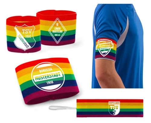 Ontwerp je aanvoerdersband met klittenband (regenboog) - Teamsportsbedarf.nl Kracherpreis