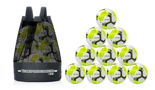 Neuheit 10x T-PRO Hybrid NEON training wedstrijdballen (maat 5) - incl. ballenzak