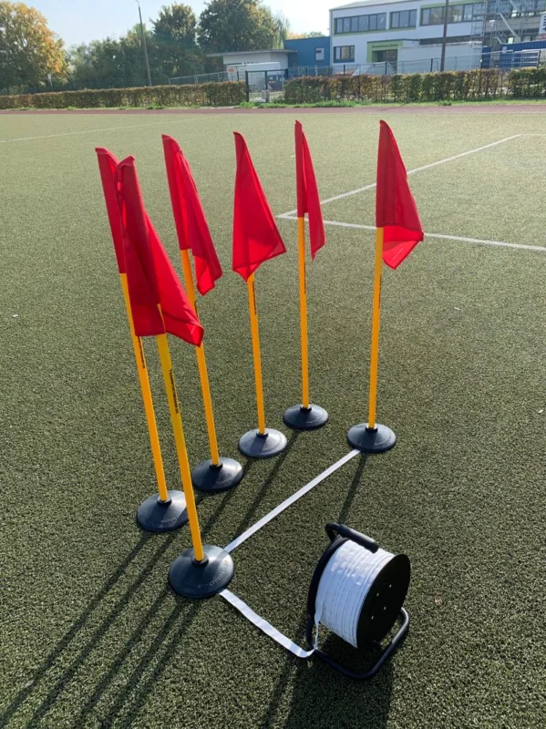 Premium set voor voetbalveld belijning op kunstgras (mobiel) - 19-delig Sonderangebot