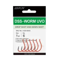 Meistverkauft DSS-Worm UVO - Dropshot-/Splitshot-Haken - von 2 bis 2/0 (orange)