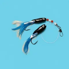 2-Hokkaifliegen , blau fluo/schwarz Begrenztes Angebot