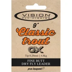 CLASSIC TROUT Leader - Forellenvorfach (Fliegenfischen) - 9Ft | Stärke von 0X bis 7X Preisknaller