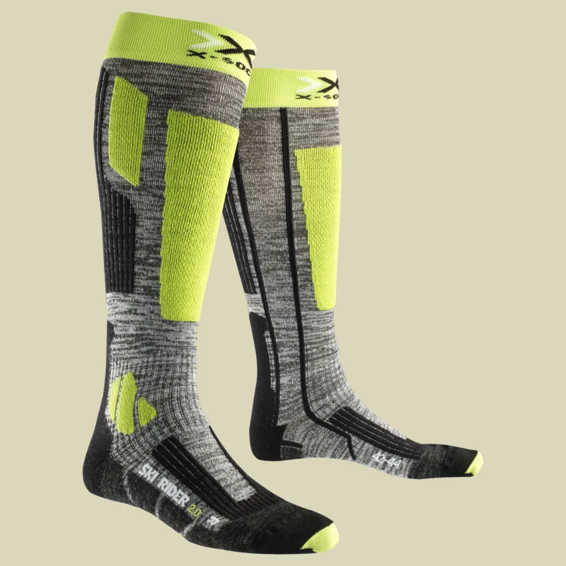 Preiswert UYNX-Socks Ski Rider 2.0 Men Größe 39-41 Farbe grey melange/green lime