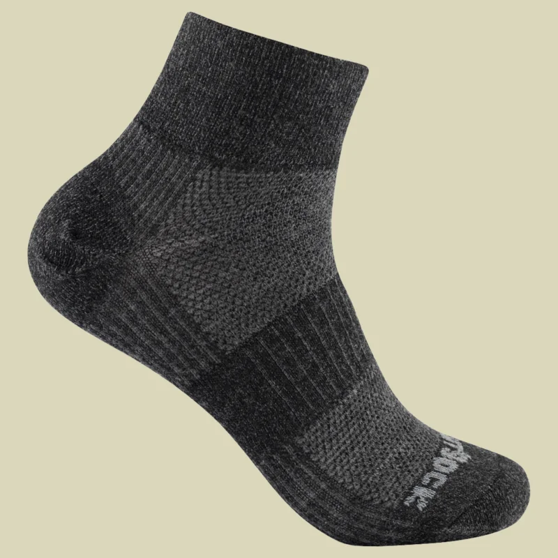 Letzte Chance WrightsockMerino Coolmesh II Quarter Größe 34-37 (S) Farbe grey black matt