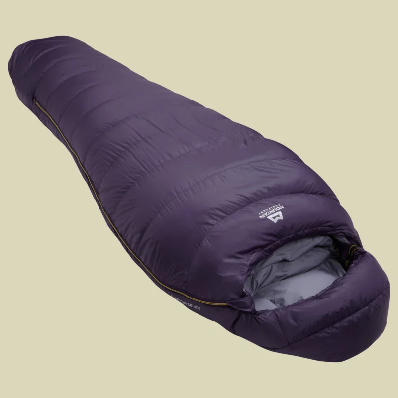 Mountain EquipmentEarthrise 400 Women bis Körpergröße Schlafsack 185 cm (Long)Farbe opulence, Reißverschluss Schlafsack links Sofort Bestellen