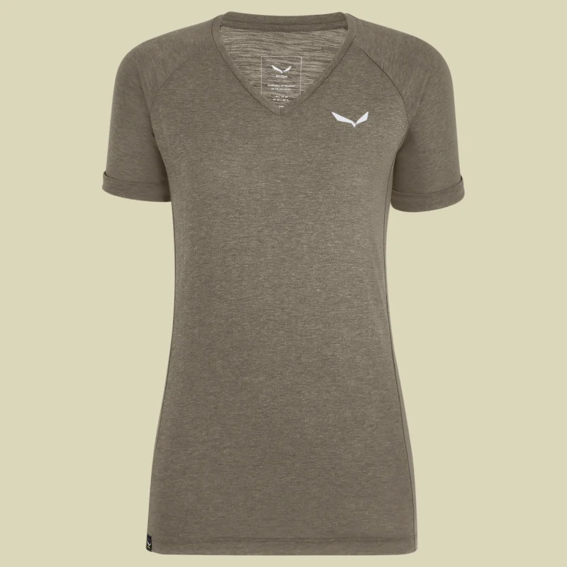 Abverkauf SalewaPUEZ Melange Dryw V-Neck S/S Tee Women Größe 36 Farbe bungee cord melange
