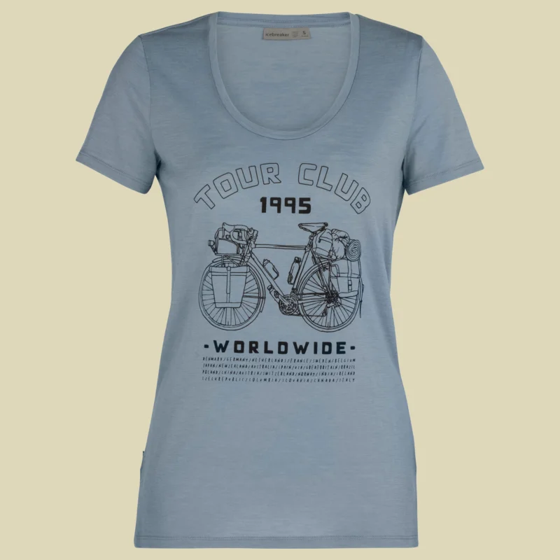 Neue Ware IcebreakerTech Lite SS Scoop Graphic Collection Women Größe S Farbe tour club 1995 gravel