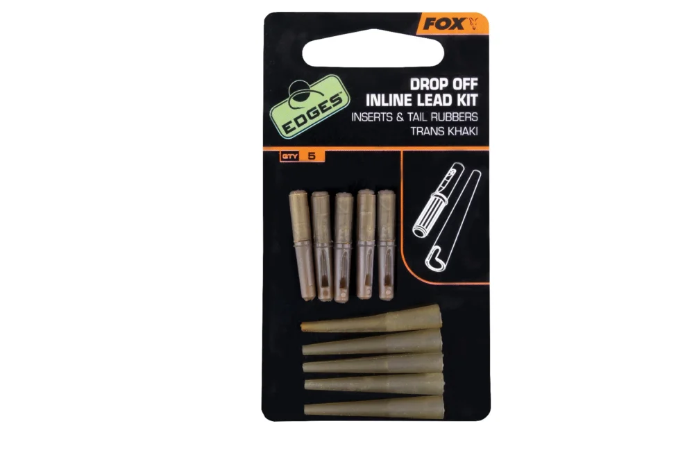 FOX Carp Edges Drop Off Inline Lead Kit Inserts & Tail Rubbers Super-Preis