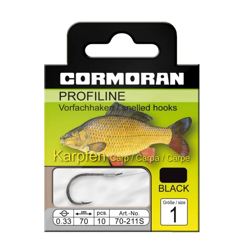 Cormoran Profiline Haken Karpfen Schwarz #1 70cm 0,33mm Top-Preis