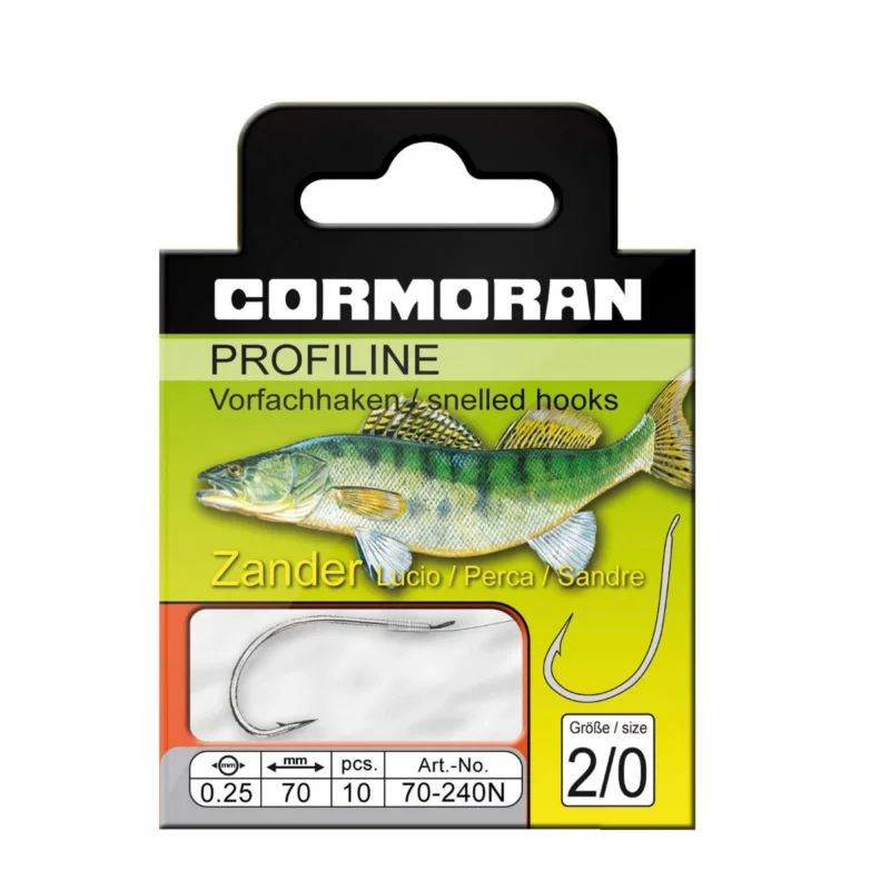 Cormoran Profiline Haken Zander Nickel #1/0 70cm 0,25mm Geprüft