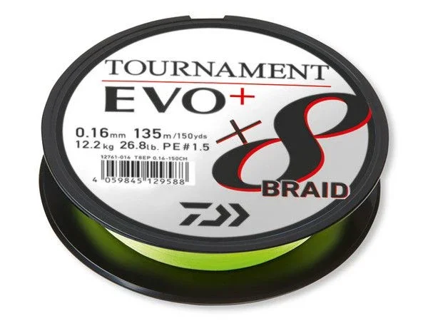 Solange Der Vorrat Reicht Daiwa Tournament X8 Braid EVO+ 135m Chartreuse 0,10mm 6,7kg