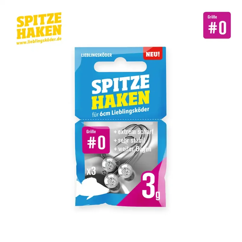 Lieblingsköder Jigköpfe Spitze Haken #0 3g Preisreduziert