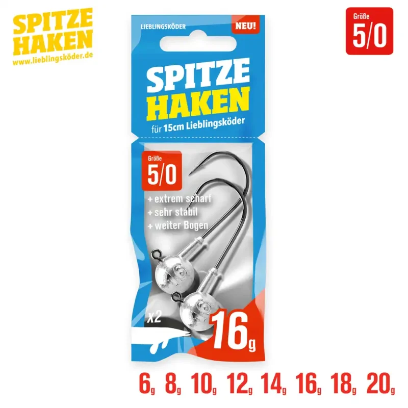 Lieblingsköder Jigköpfe Spitze Haken #5/0 12g Preiswert