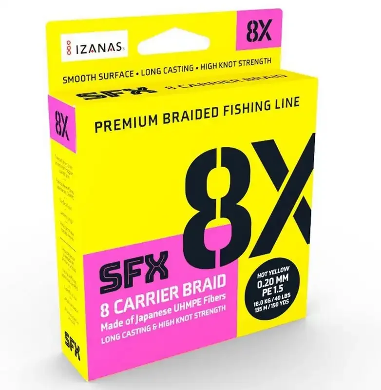 Online Kaufen Sufix SFX 8X Carrier Braid 270m Hot Yellow 0,33mm